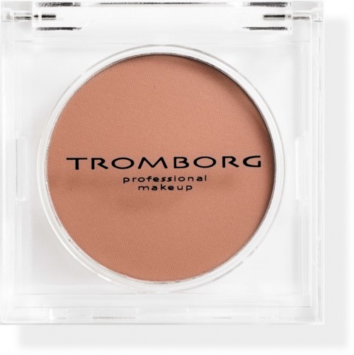 En kompakt blush med klar beholder og mærkenavnet Tromborg.