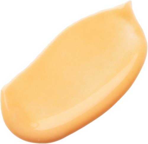 A yellow mango slice with smooth, curved edges and bright color.