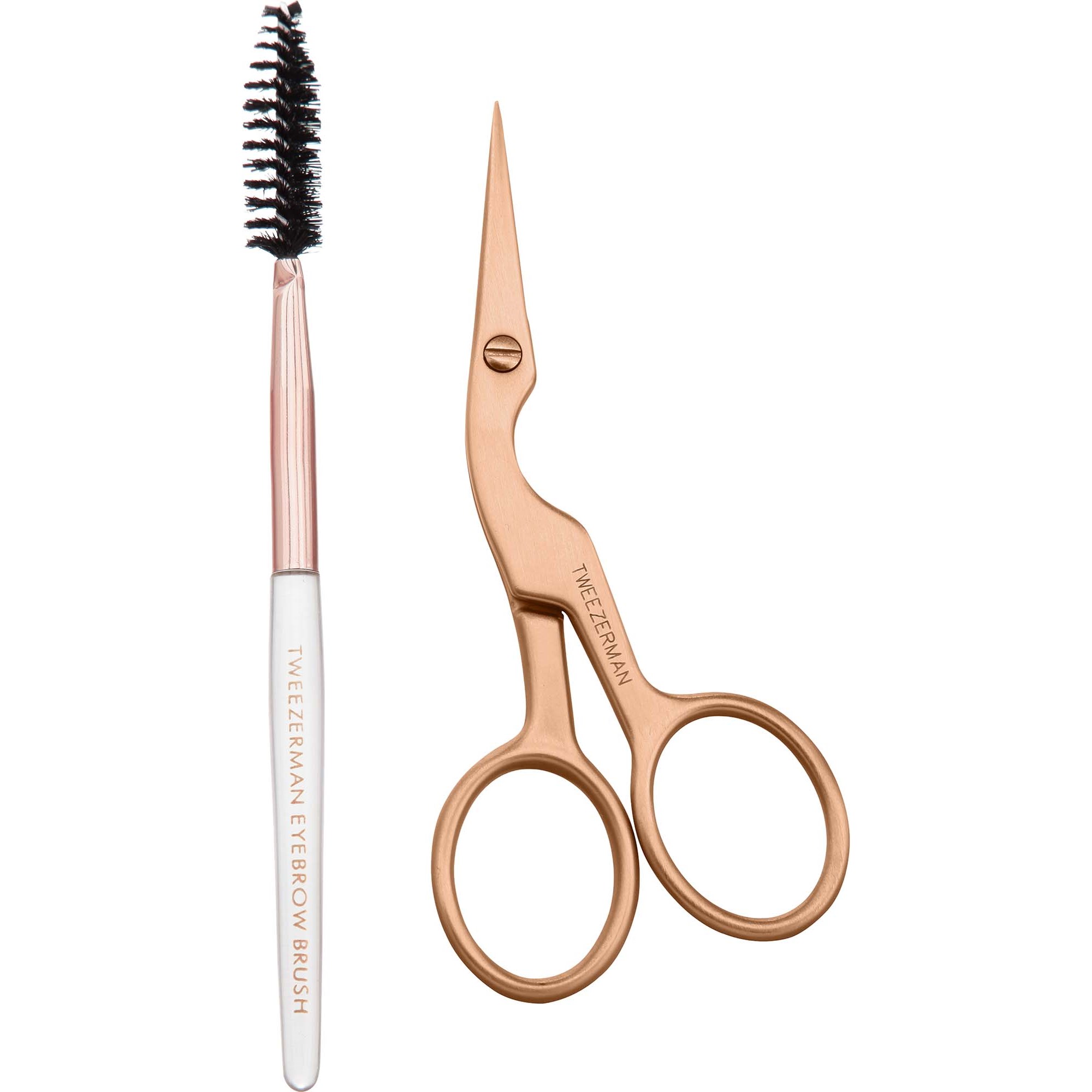 Tweezerman Retail Rose Gold Brow Shaping Scissors & Brush 1 st