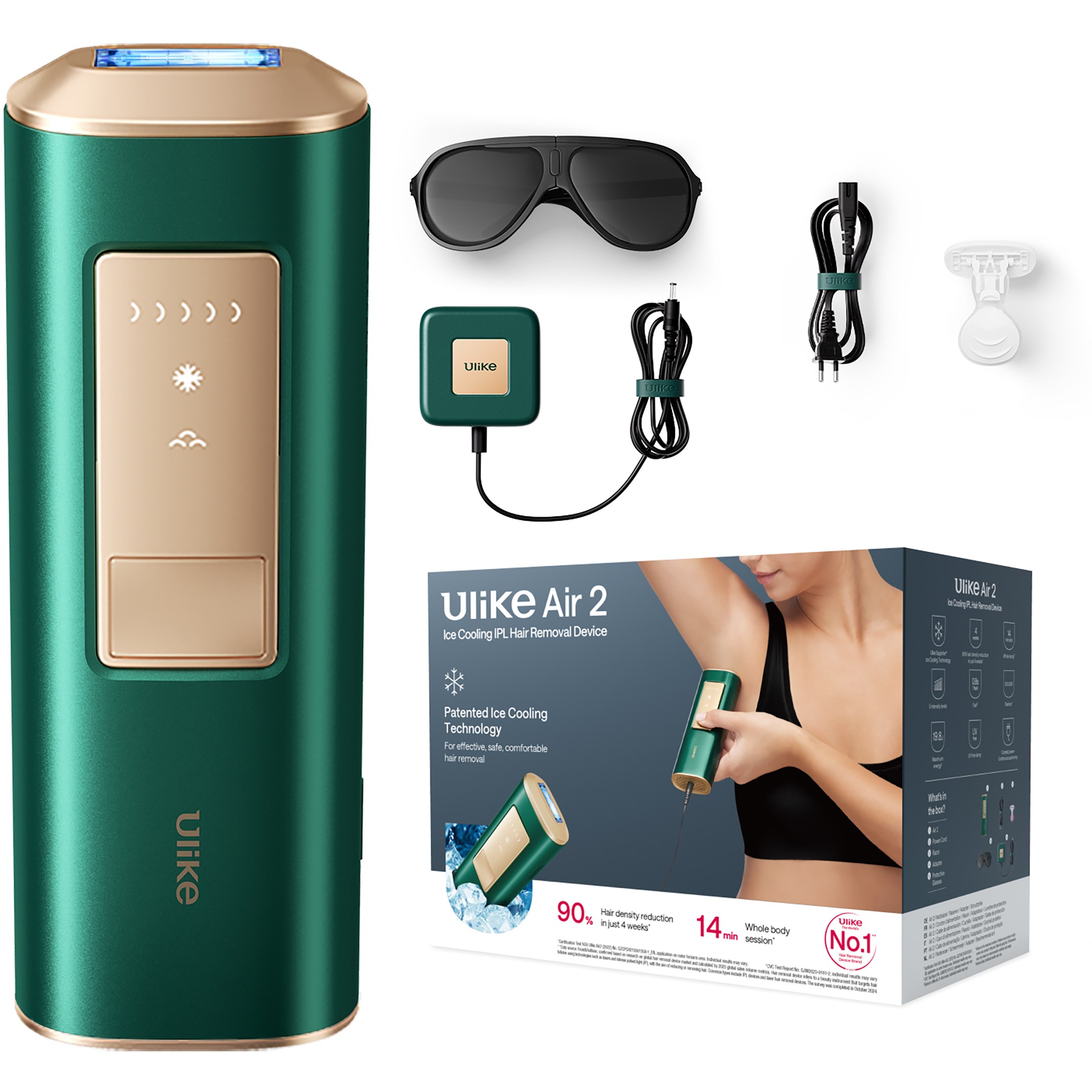 Ulike Air 2 Ice Cooling IPL Hair Removal Device Green parfym