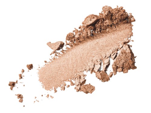 Zerstoßenes beigenes Pulver, das wie Make-up oder Gesichtspuder aussieht, verstreut in ungleichmäßiger Formation.