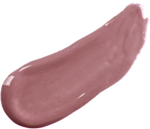 Ett streck av rosa läppstift eller färg på en vit bakgrund.
