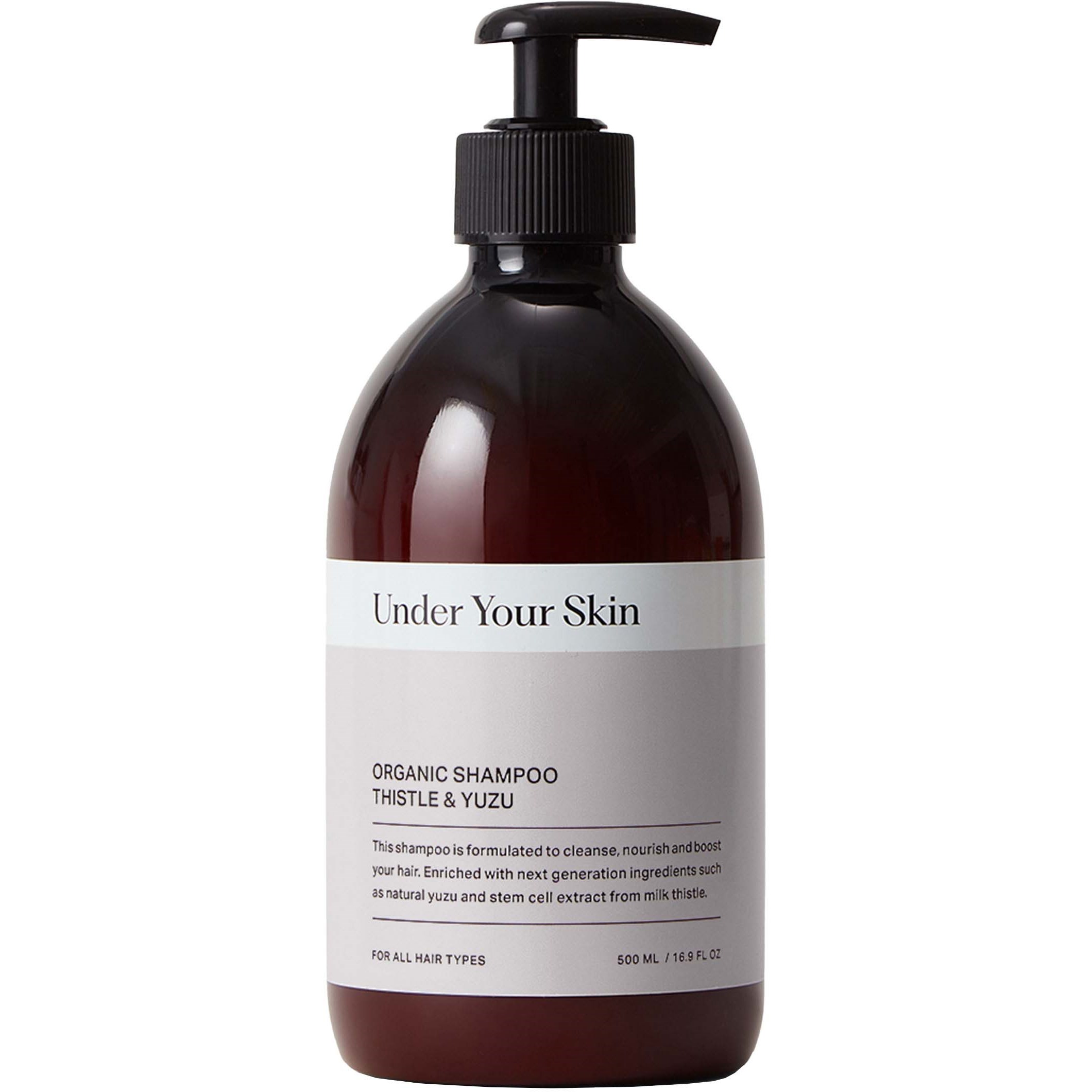 Läs mer om Under Your Skin Organic Detox Shampoo - Thistle/Yuzu 500 ml
