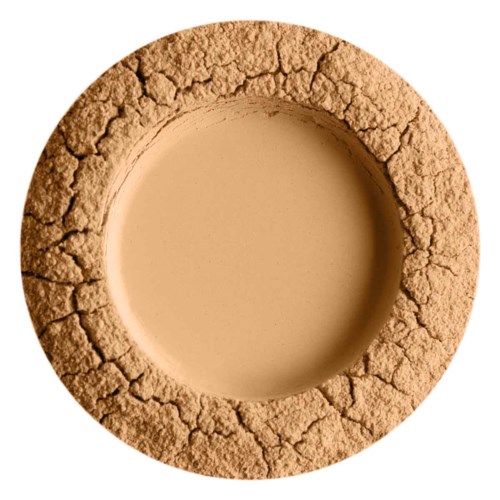En rund, sprød beige struktur med glat center, ligner en donut eller ring.