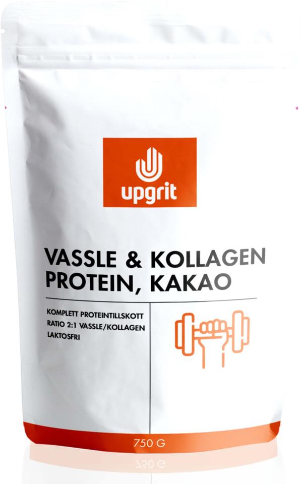 Upgrit Vassle & Kollagenprotein, kakao 750 g