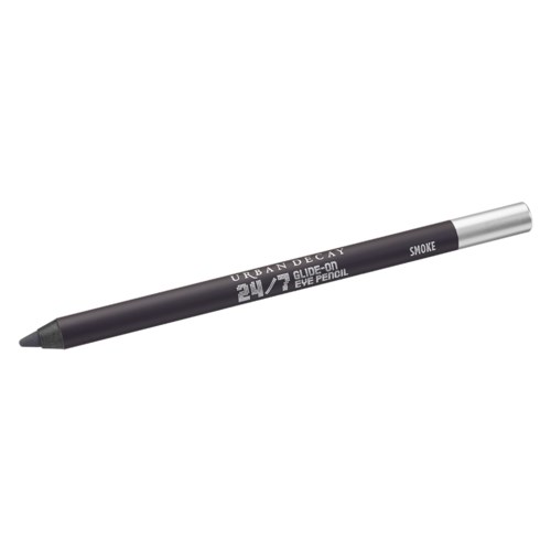 En svart ögonpenna med silver spets och texten "Urban Decay" på.