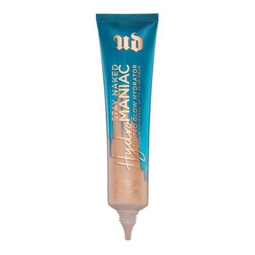 En tube af hudplejeprodukt med blå og beige farver, mærket som 'Hydra Gel' til fugtgivende hud.
