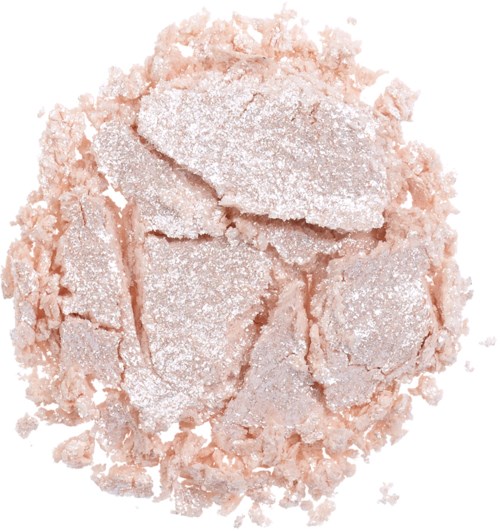 Roze gebroken poederachtige substantie, lijkt op een cosmetisch product of poeder.