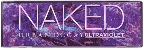 Ett lila ögonskuggebox märkt 'NAKED URBAN DECAY ULTRAVIOLET'.