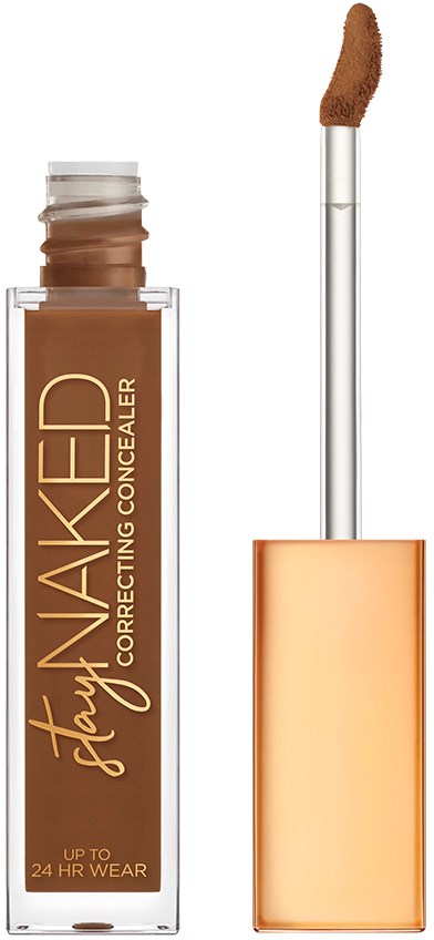 En flaske flydende concealermiddel med penselapplikator, mærket 'Flawless Touch Naked' for langvarig brug.