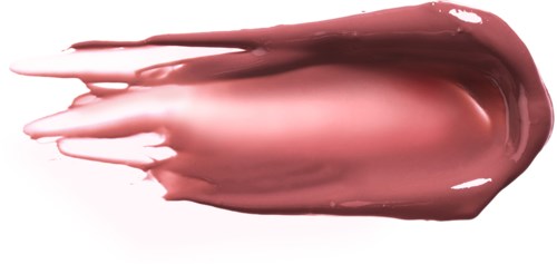 Ein Streifen rosa Lippenstift auf einer weißen Oberfläche.