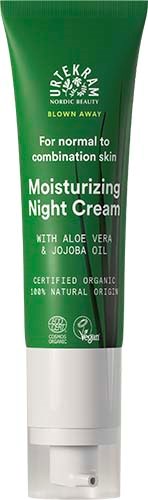 Zielona tubularna nocna krem , zawiera aloes i olej jojoba, dla skóry normalnej i tłustej.