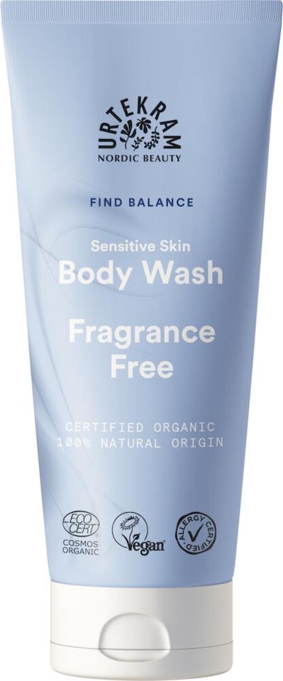 Urtekram Find Balance Fragrance Free Body Wash 200 ml