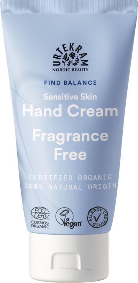 Urtekram Find Balance Fragrance Free Handcream 75 ml