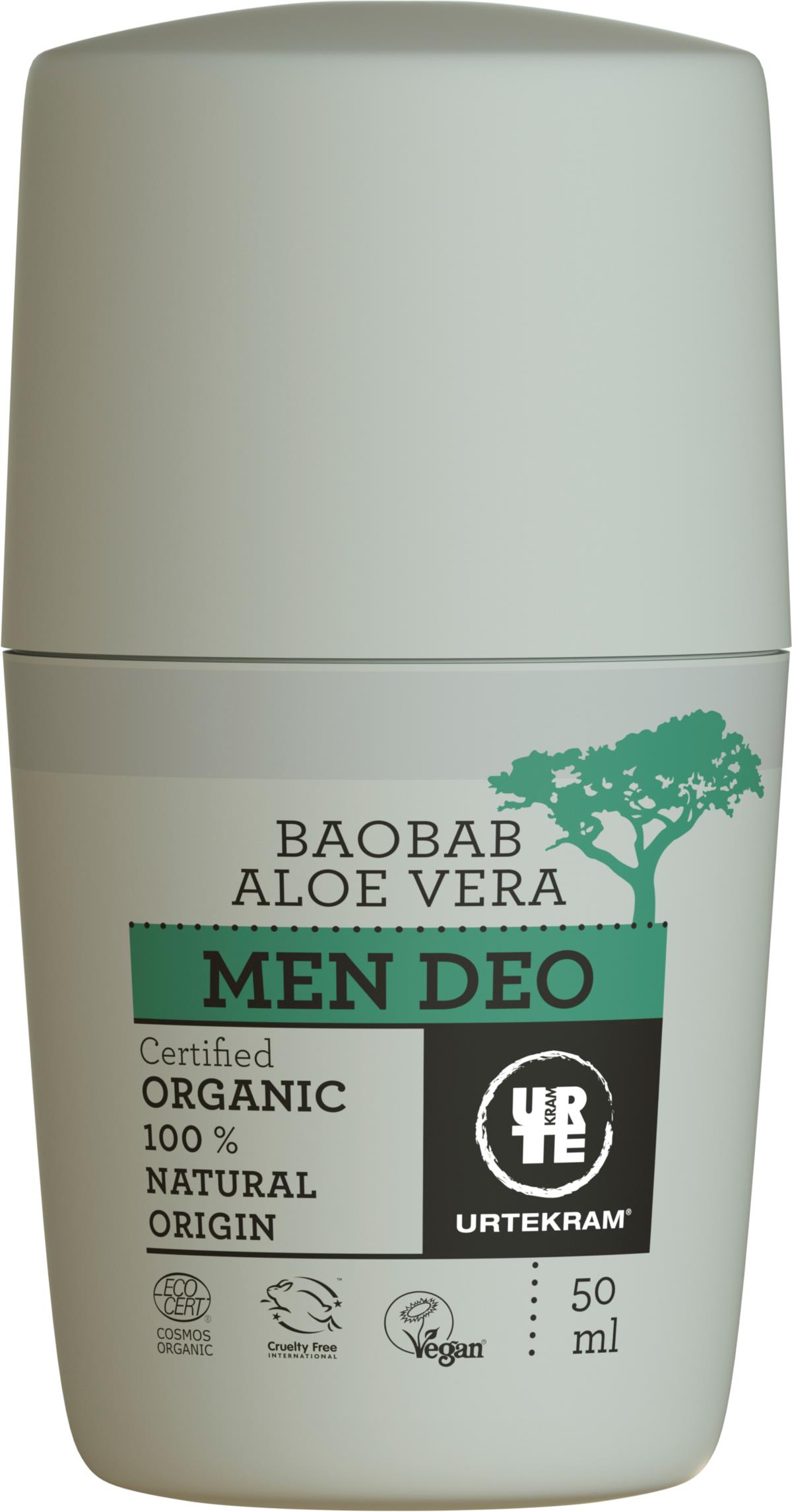 Urtekram Men Deo Aloe Vera & Baobab 50 ml | lyko.com