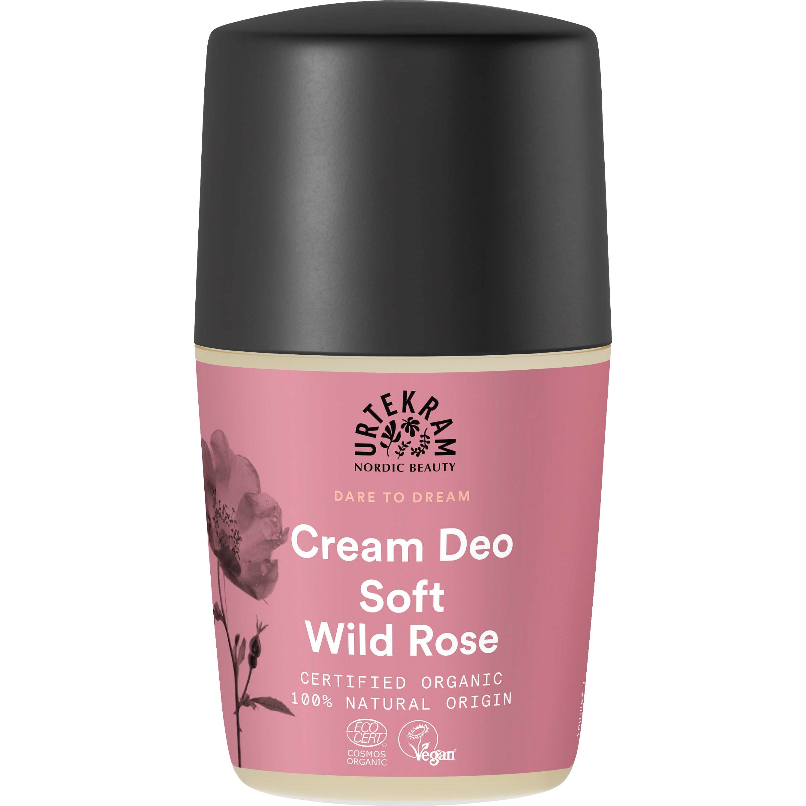 Urtekram Deo cream roll on Soft Wild Rose • 50ml.