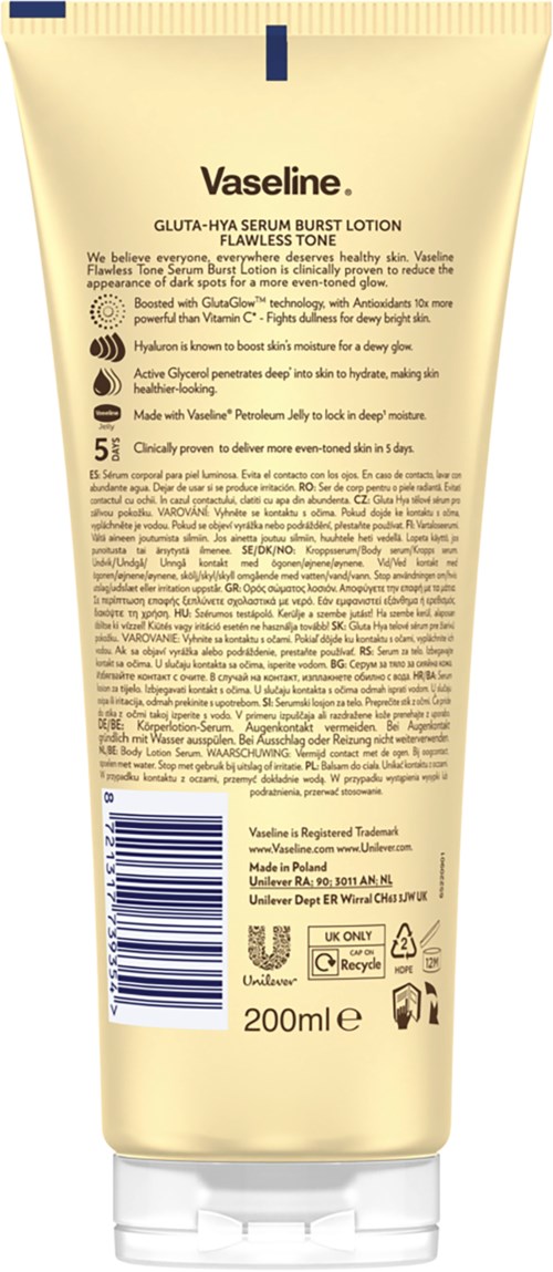 Vaseline Gluta Hya Flawless Tone Body Serum 200 ml