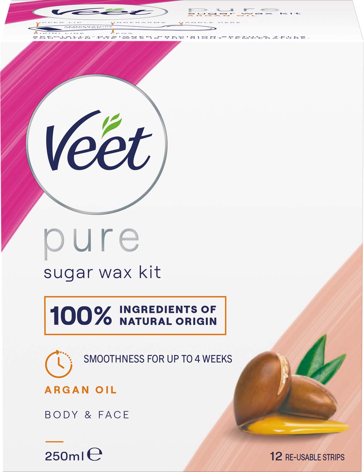 Veet ml Oil Argan Veet 250 with Natural Sugaring