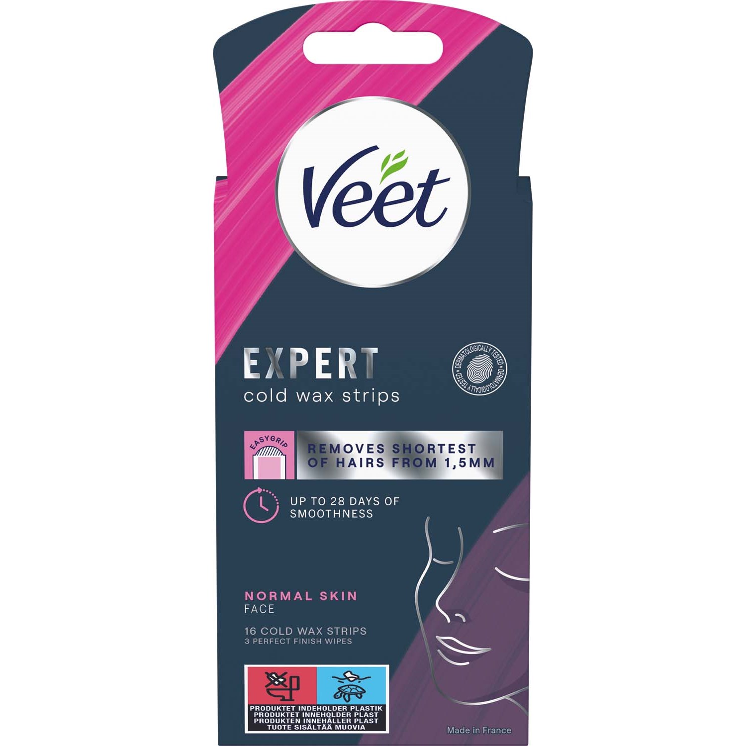 Veet Expert Expert Cold Wax Strips Face Normal Skin 16 st