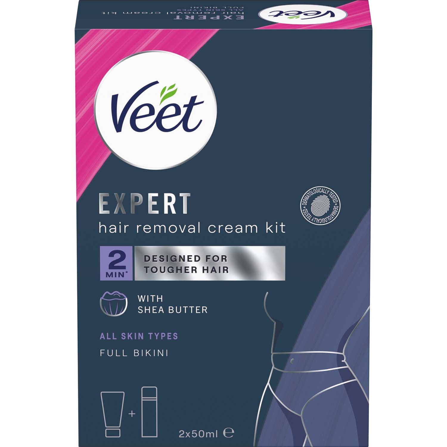 Veet Expert Hair Removal Cream Kit All Skin Types Full Bikini 100 billede