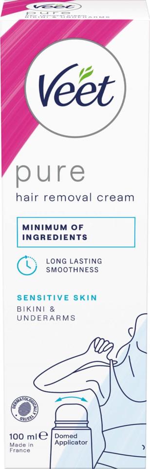 Veet Pure Hair Removal Cream Sensitive Skin Bikini & Underarms 100 ml