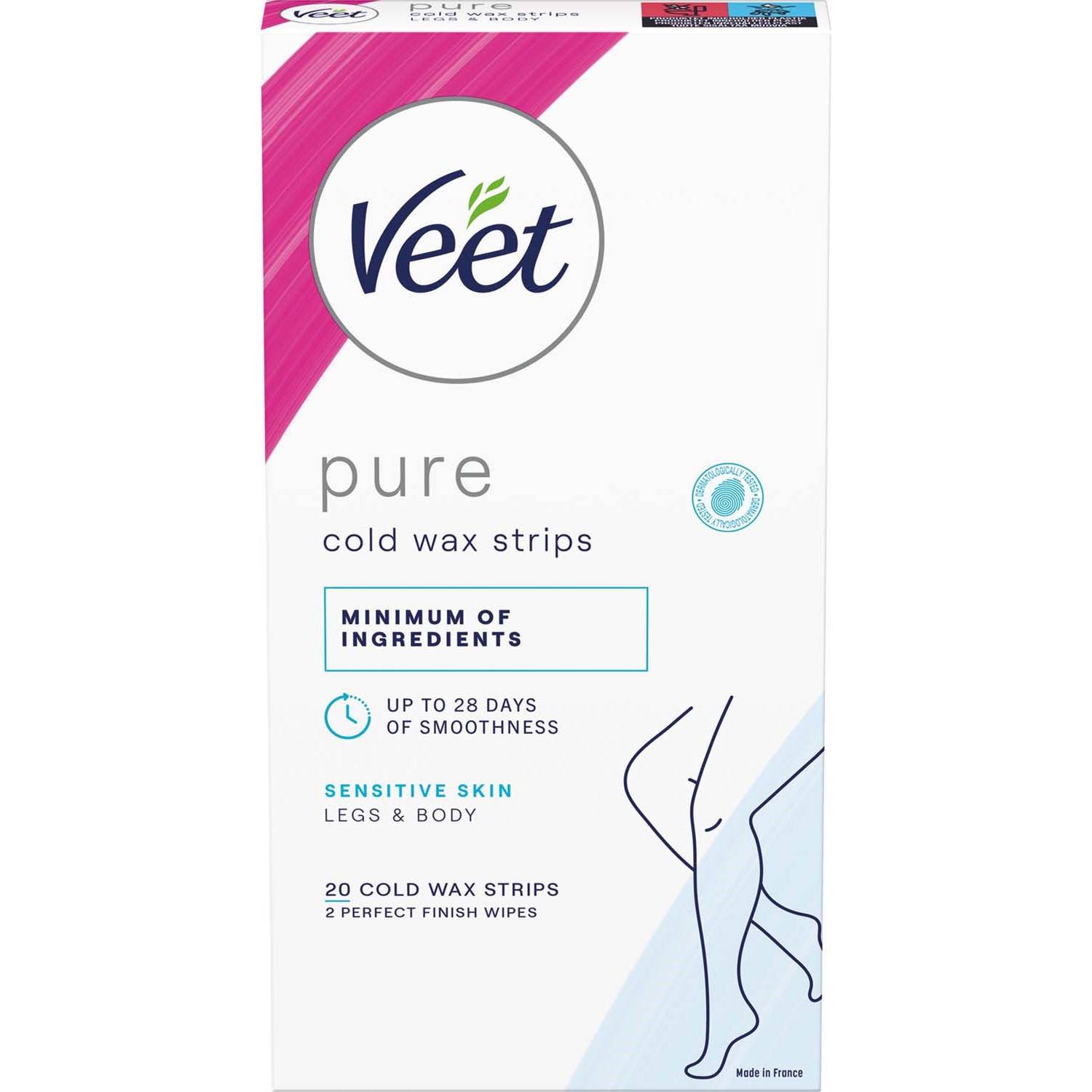 Läs mer om Veet Pure Wax Strips Sensitive Skin Legs & Body 20 st
