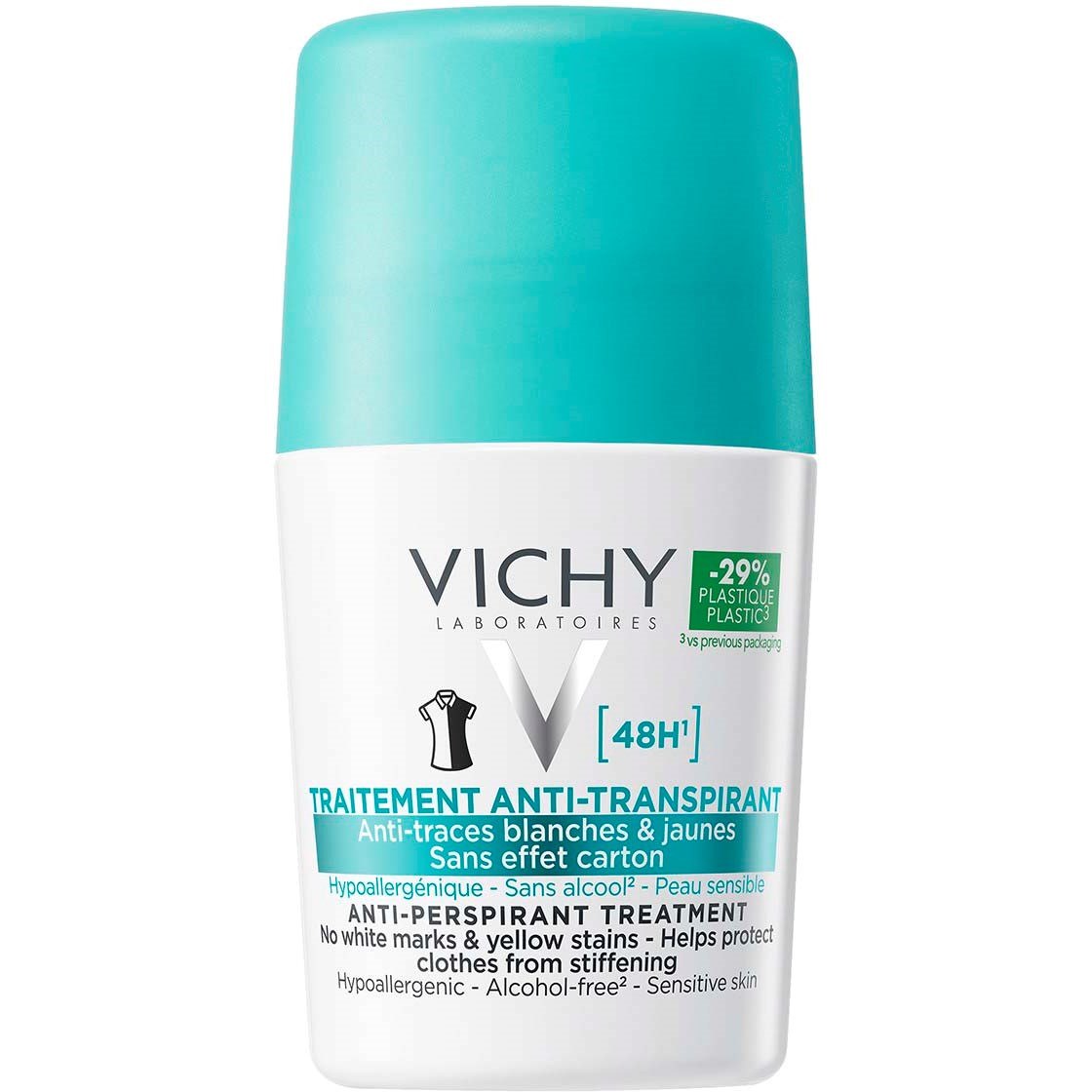 VICHY Anti-Trace antiperspirant deodorant roll-on 48h