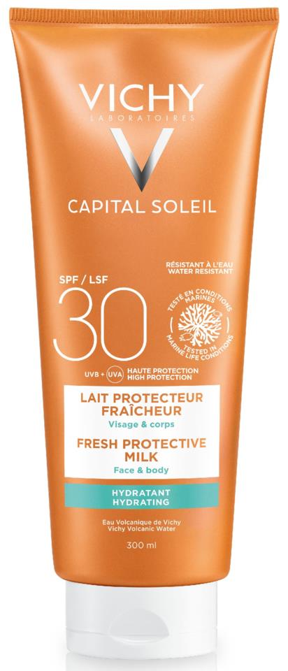 Vichy Capital Soleil Hydrating Milk til ansigtet og kroppen SPF 30