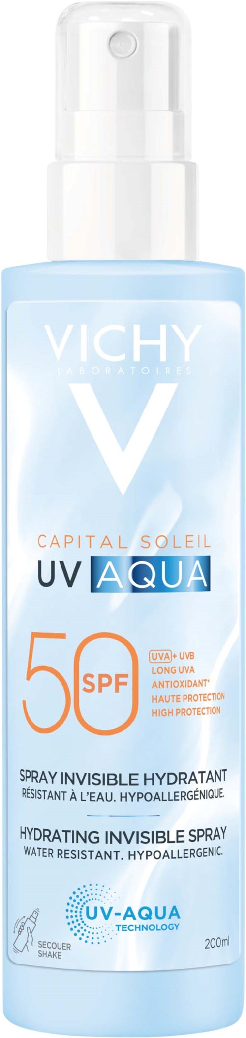 VICHY Seasonal Body Capital Soleil Uv-aqua  Hydrating Invisible Spray SPF50 200 ml