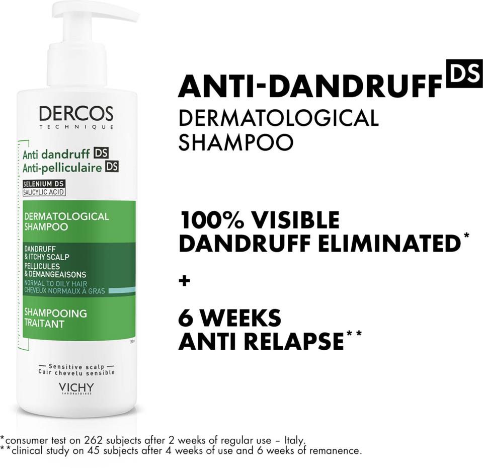 Vichy Dercos Technique Anti-Dandruff Shampoo for Normal and Oily Hair 390 ml