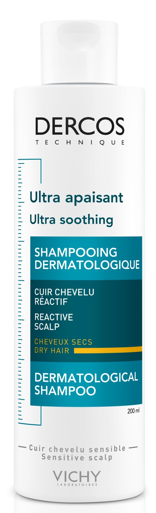 VICHY Dercos Technique Ultra-soothing schampo torrt hår 200 ml