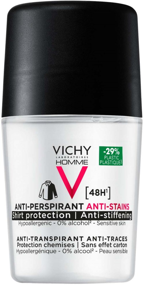 VICHY Homme 48H Anti-stain Anti-perspirant Deodorant Roll-On 50 ml