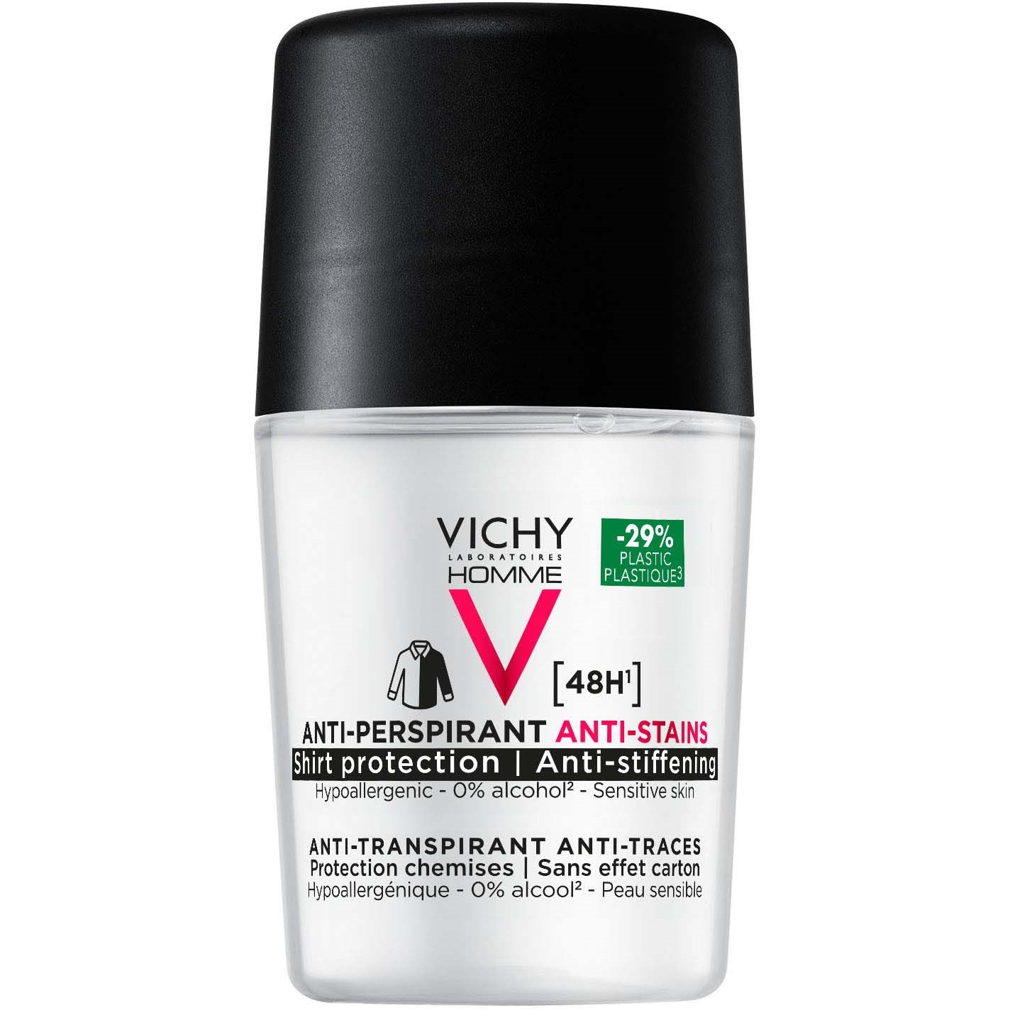VICHY Homme 48H Anti-stain Anti-perspirant Deodorant Roll-On 50 m