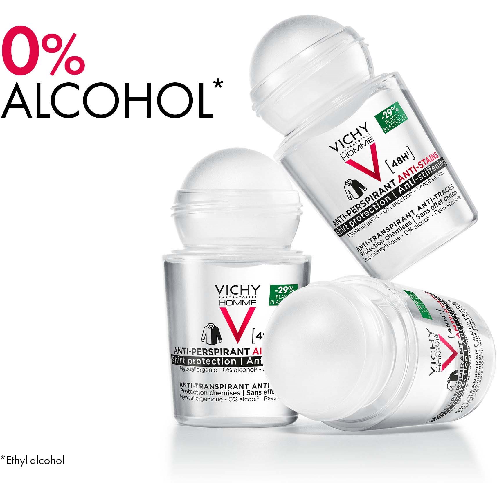 VICHY Homme 48H Anti-stain Anti-perspirant Deodorant Roll-On 50 ml (obrázok 3)