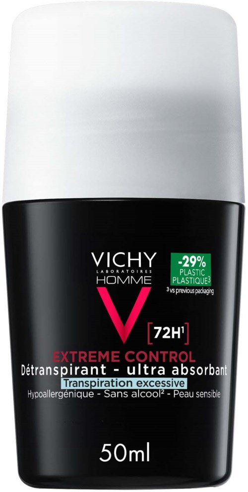 VICHY Homme 72H Extreme Control Antiperspirant Deodorant Roll-On 50 ml