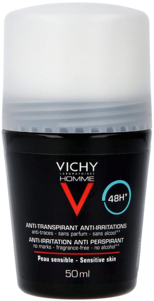 Vichy Homme antiperspirant deodorant roll-on 48h. Utan parfym.