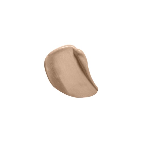 Ett beige-färgat sminkprodukt, kanske foundation eller concealer, på vit bakgrund.