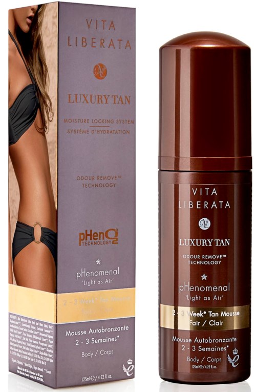 A tan removal product with a brown bottle and matching box, designed for body use, claiming to work in 2-3 weeks.