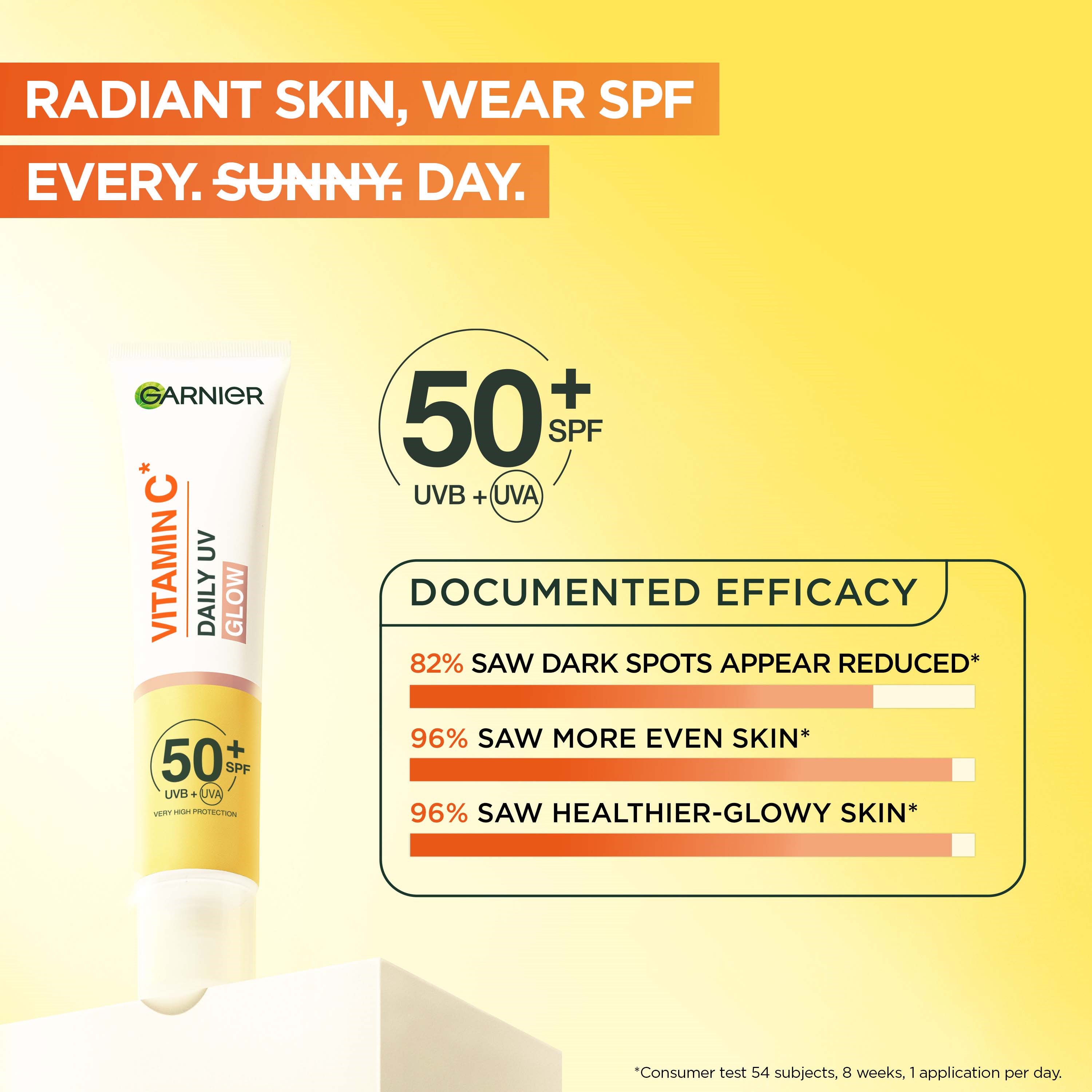 Garnier Vitamin C* Glow-Boosting Daily UV Fluid SPF50+ For Dull Skin (obrázok 3)