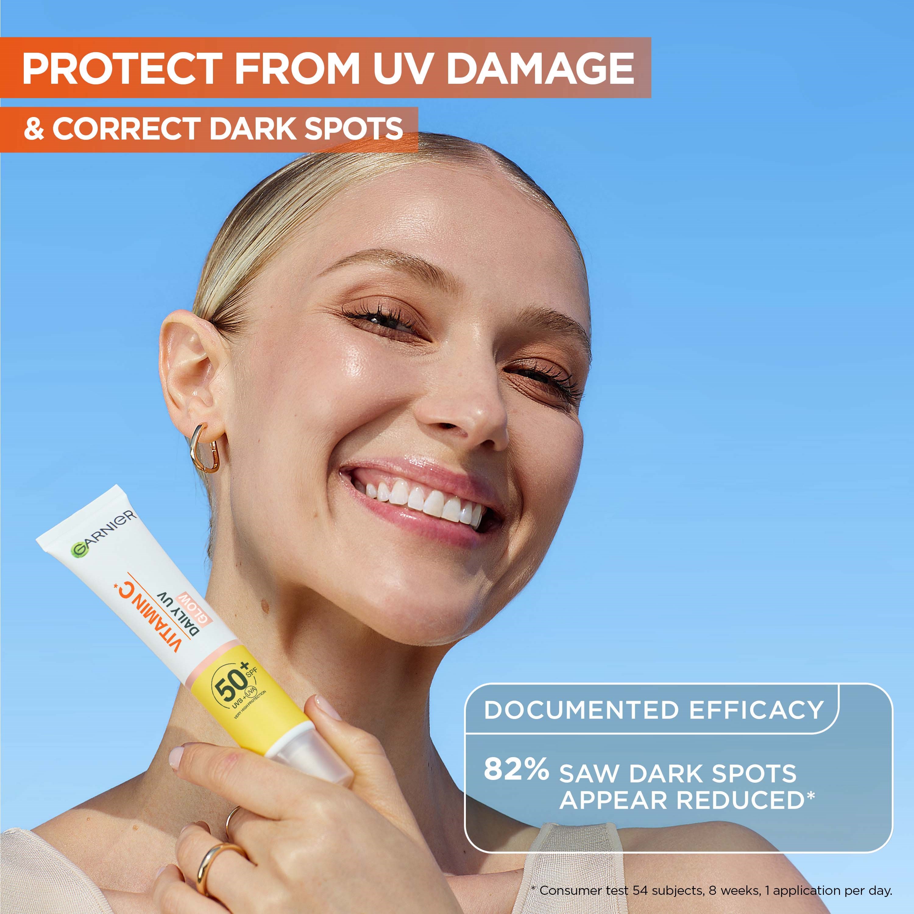 Garnier Vitamin C* Glow-Boosting Daily UV Fluid SPF50+ For Dull Skin (obrázok 4)