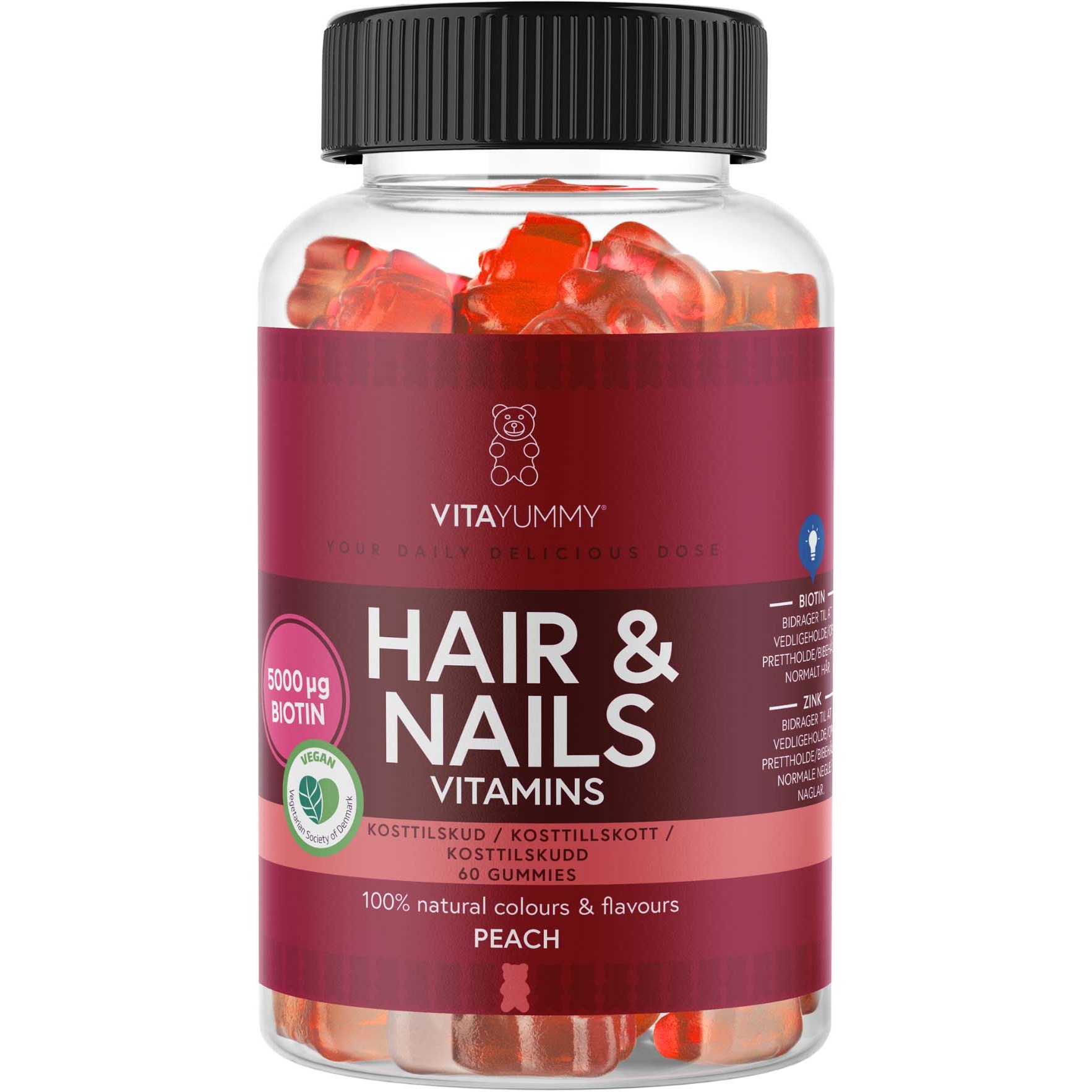 Hitta L gsta Pris P VitaYummy Hair Nails Vitamins Peach 60 Gummies hitta-l-gsta-pris-p-vitayummy-hair-nails-vitamins-peach-60-gummies