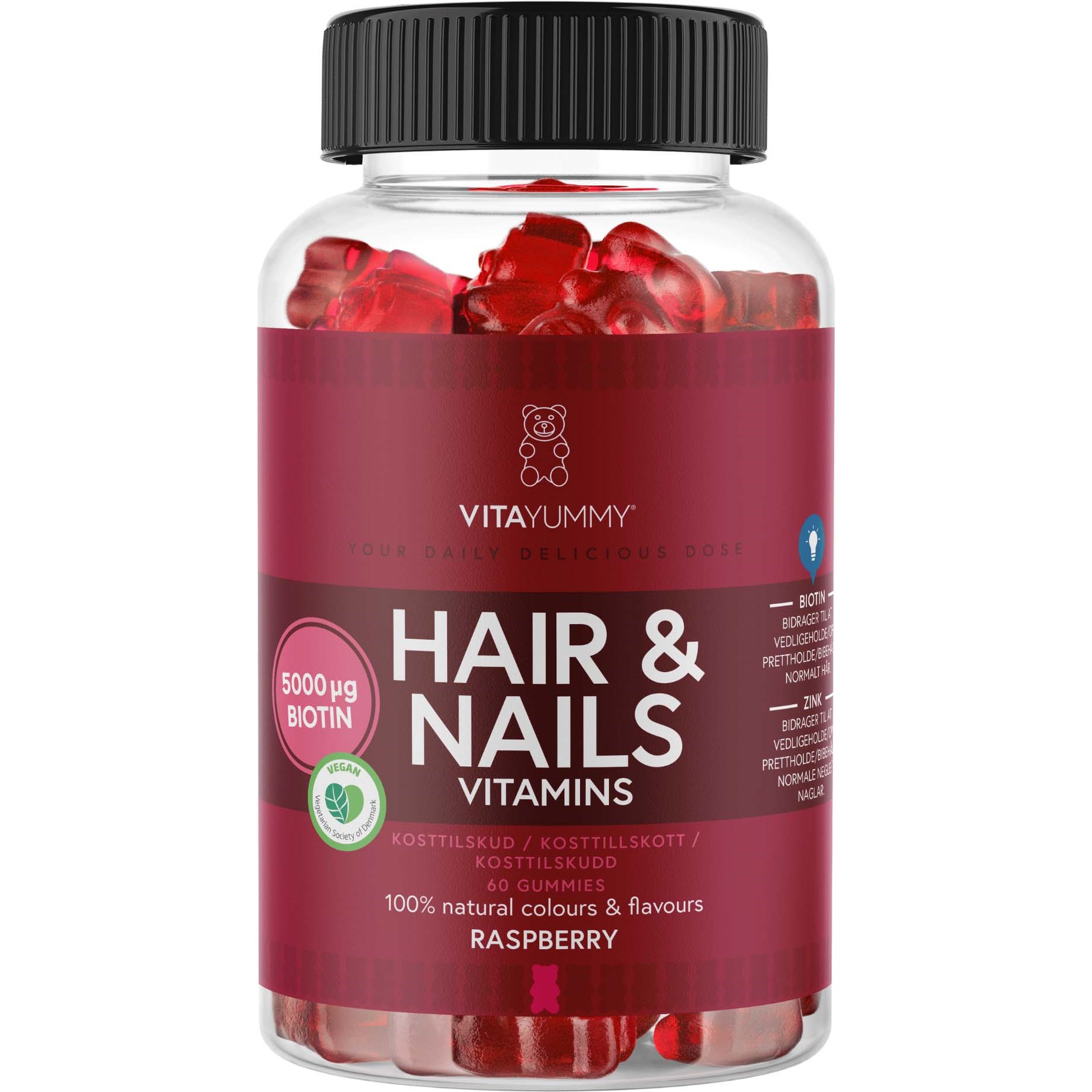 VitaYummy Hair & Nails Raspberry 180 g