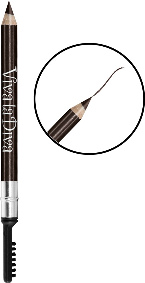 En svart eyelinspenna med en kurvad spets och ett genomskinligt lock, märkt "Black Eye Gel."