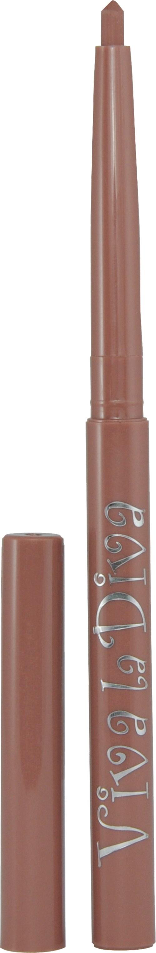 En beige läppennor med lock, avsedd för läppkontur och färgning.