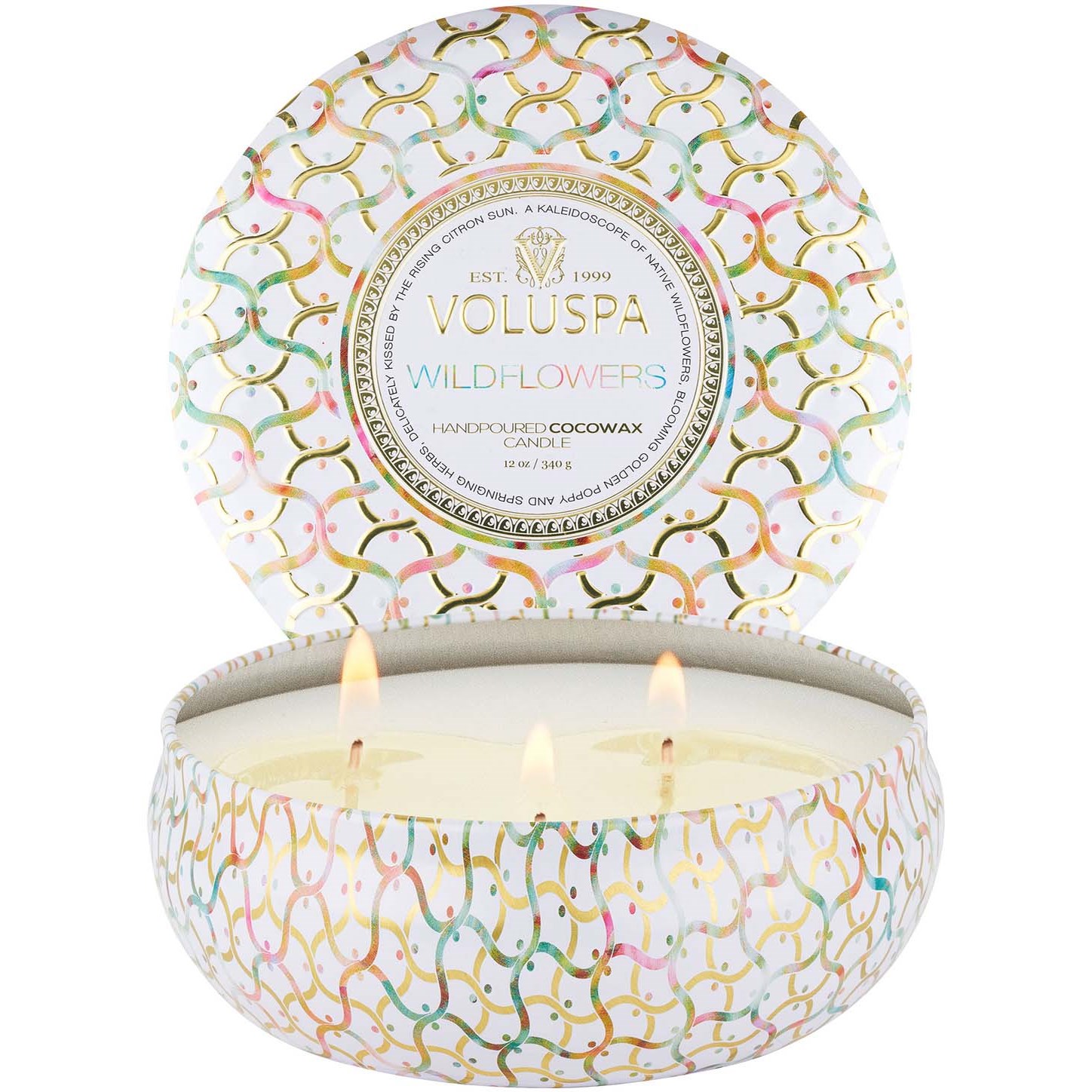 Voluspa Wildflowers Maison Blanc Wildflowers 3-wick Tin Candle 40 billede
