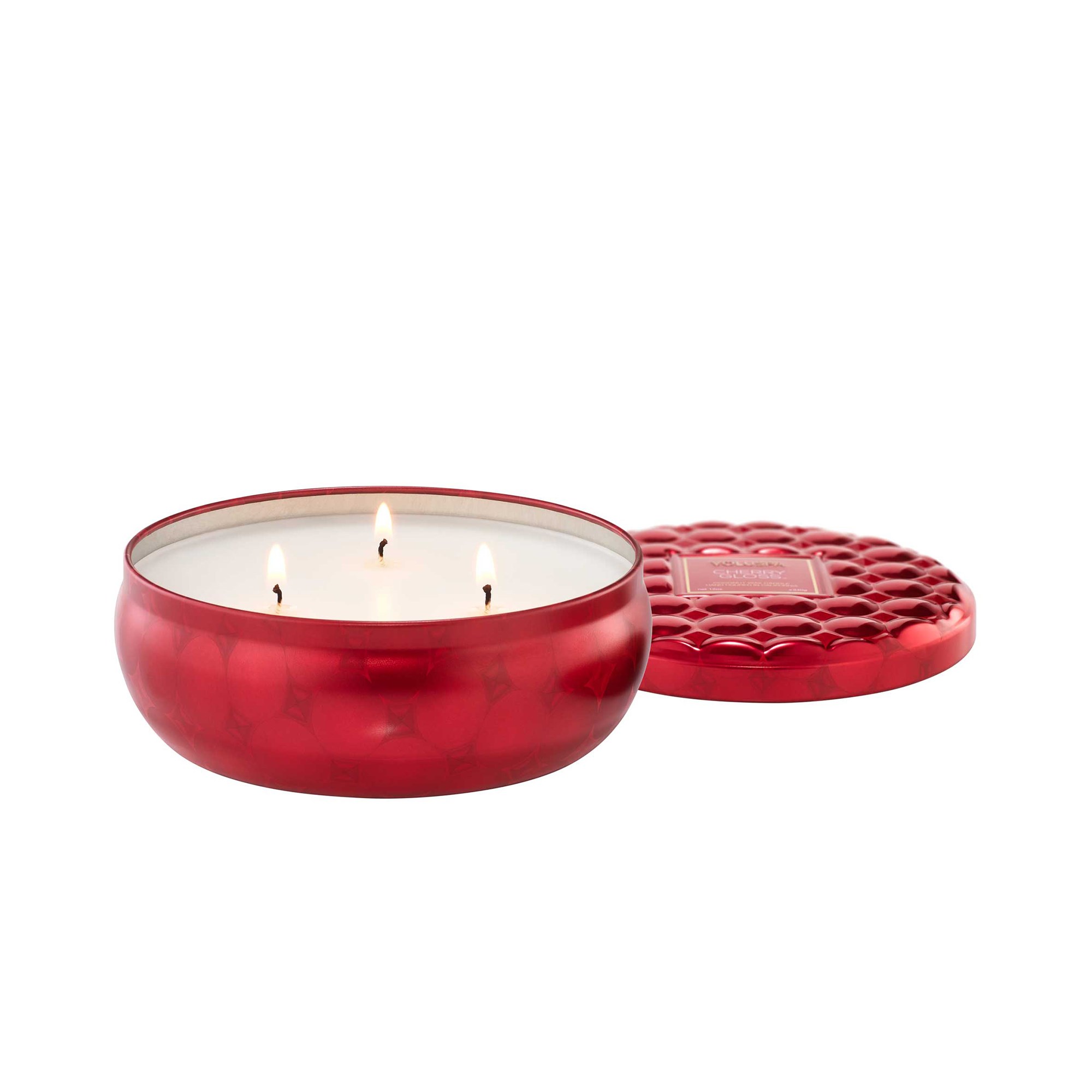Läs mer om Voluspa Capsule Collection 3-Wick Tin Candle Cherry Gloss 340 g