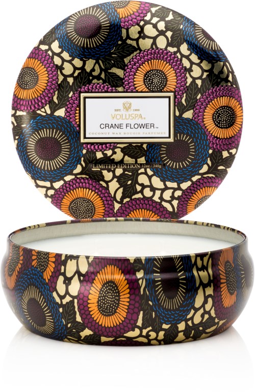 Voluspa Japonica Crane Flower 3wick Candle Decorative Tin 340 g