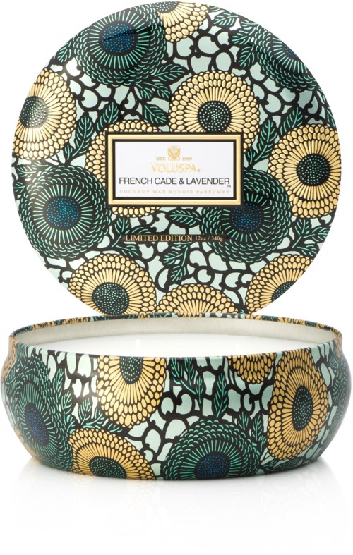Voluspa French Cade & Lavender 3Wick in Decorative Tin 40h 340 g