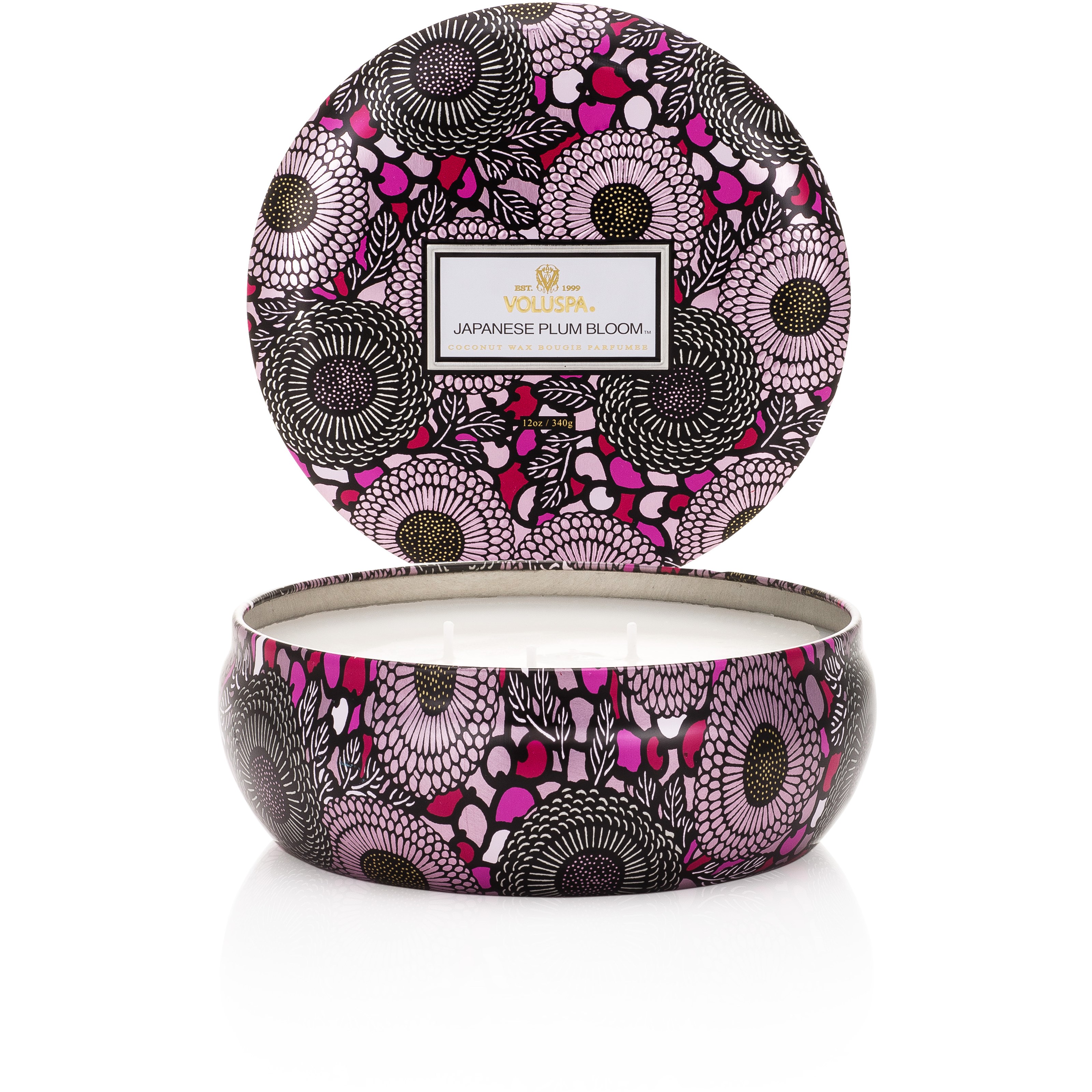 Voluspa Japonica Japanese Plum Bloom 3-wick Candle Decorative Tin 340