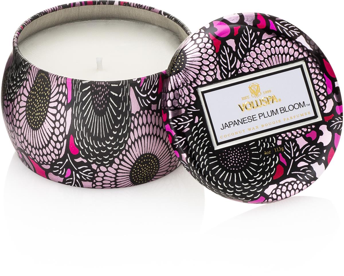 Voluspa Japonica Japanese Plum Bloom Decorative Tin Candle 113 g